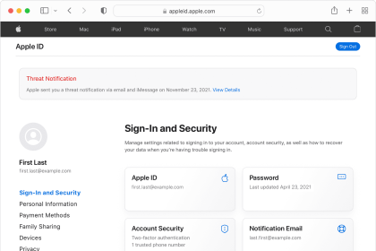 Apple ID Threat Notification