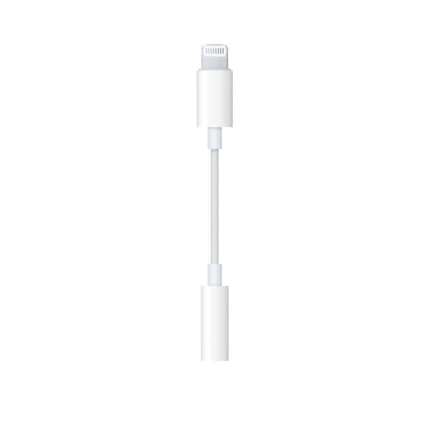 Apple Lightning to 3.5mm headphone jack adapter.