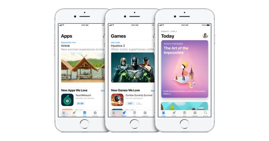 App Store interface showcasing apps, games, and daily highlights.