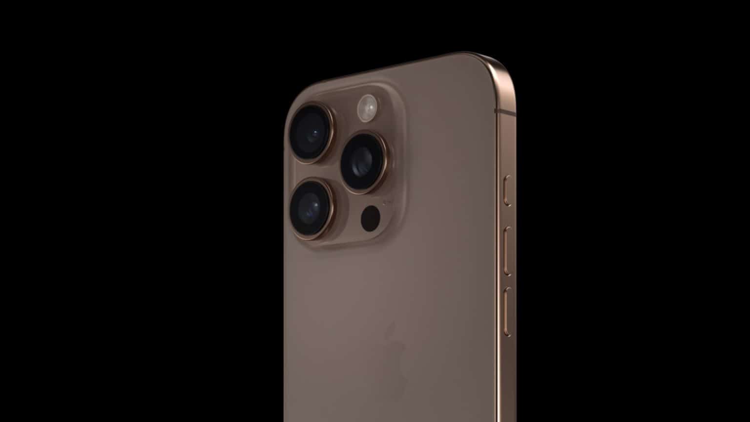 Close-up of iPhone 16 Pro camera module.