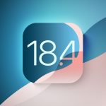 iOS 18.4 logo on a colourful gradient background.