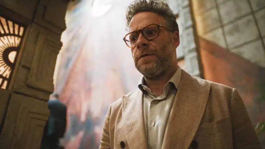 Seth Rogen in a scene from The Studio on Apple TV+.