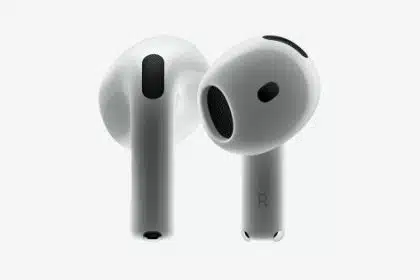 Apple AirPods (3rd generation) with a sleek white design.