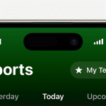 Apple Sports app interface showing Today tab on an iPhone screen.
