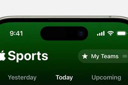 Apple Sports app interface showing Today tab on an iPhone screen.