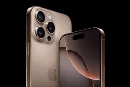 Front and back view of the iPhone 16 Pro.