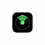 Apple’s Project Eagle icon with green radar on a black background.