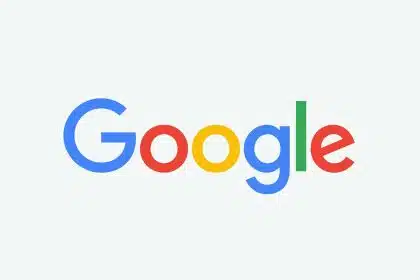 Google logo on a light background.
