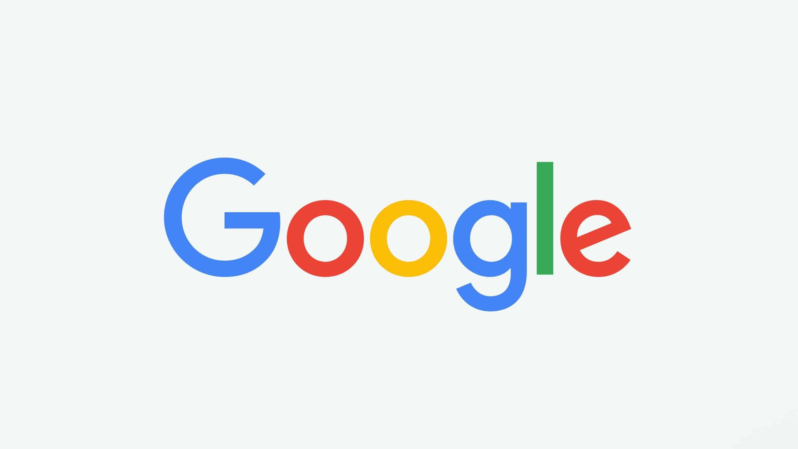 Google logo on a light background.