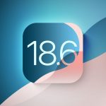 iOS 18.6 logo on a colourful background.