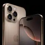 Close-up of the iPhone 16 Pro showing front and rear cameras.