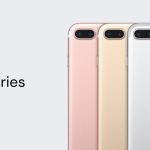 Apple iPhone 7 series in various colours displayed in a row.
