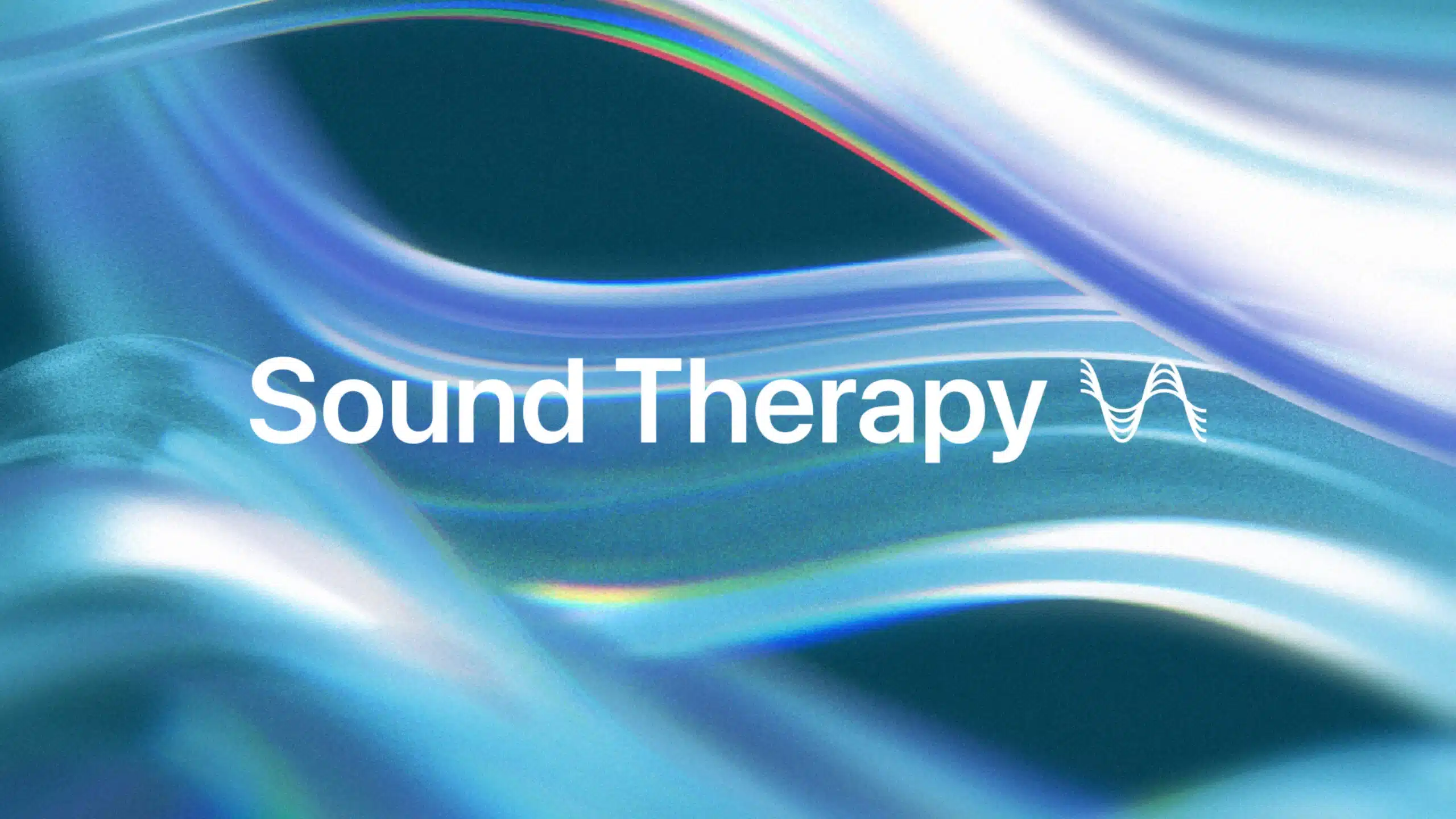 Apple Music Sound Therapy graphic with flowing blue waves