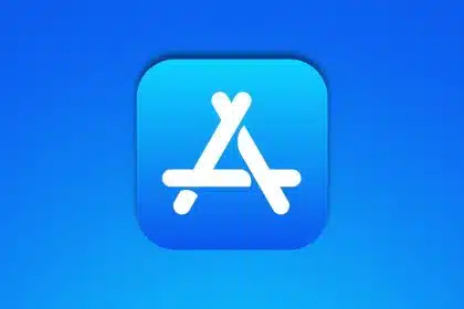 App Store icon on a blue background.