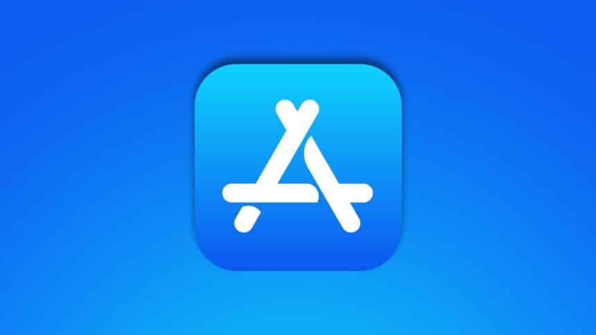 App Store icon on a blue background.