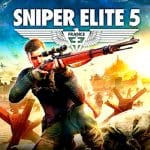 Sniper Elite 5 artwork featuring a WWII sniper amid a beach assault.