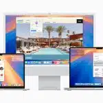 Macs displaying a vibrant macOS interface.