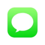 Apple Messages app icon with a white speech bubble on a green background.