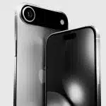 Two iPhone 17 Air models showcasing front and back design in silver finish.