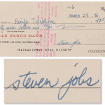 Vintage Apple Computer Co. check from 1976 signed by Steve Jobs.