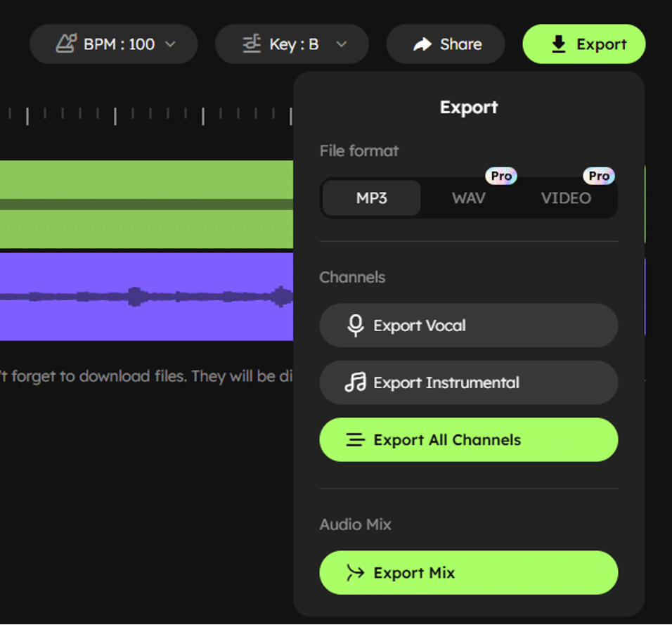 export files