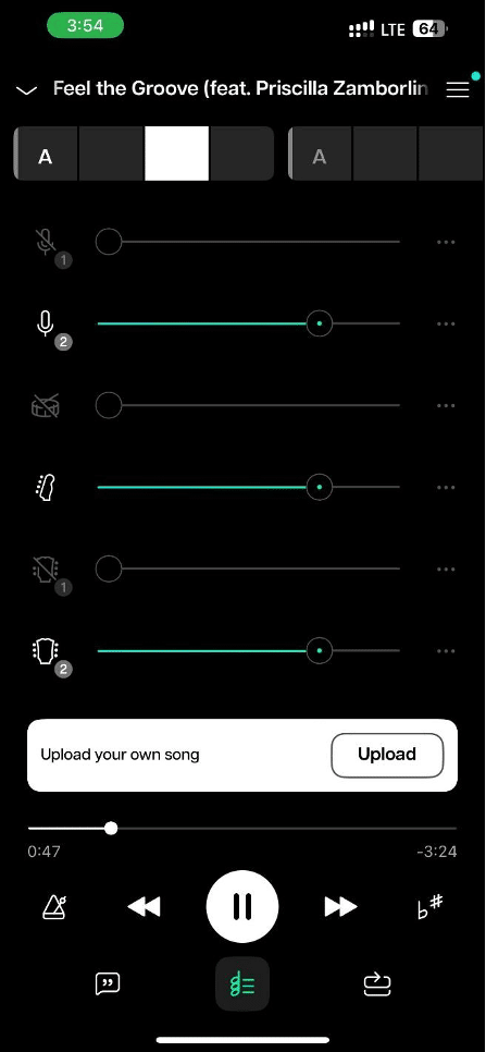 adjust sliders to remove instrumentals