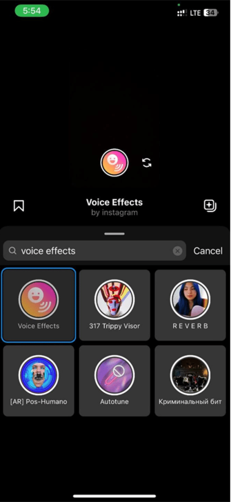 select voice effects