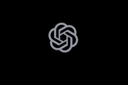 ChatGPT logo on a black background