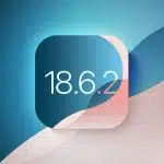 iOS 18.6.2 update icon on a colourful background.