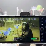 iPhone filming a drummer during Kroi's music video shoot