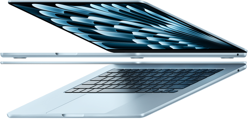 Side view of an open MacBook Air.