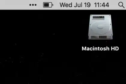 Old Macintosh HD icon shown on a Mac desktop screen.