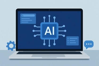 AI-powered tools optimizing workflow on a MacBook with productivity apps in use