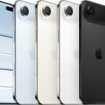 iPhone Air models in multiple colours lined up side by side.