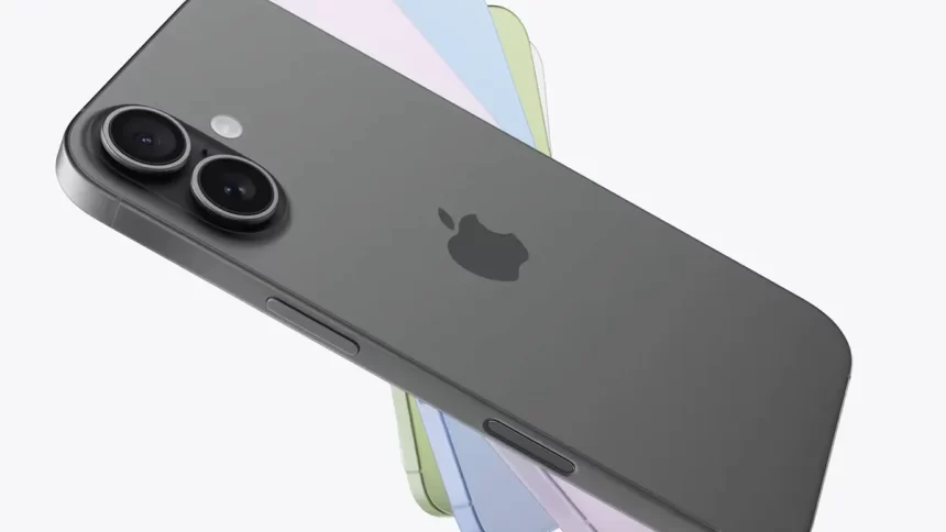 iPhone 17 showing dual rear cameras and sleek design.