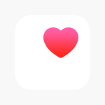 Apple Health app icon featuring a red and pink heart on a white background.