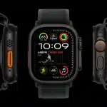 Apple Watch Ultra 3 with display and side views.