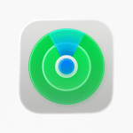 Apple’s Find My app icon showing a green radar circle with a blue signal beam.