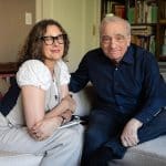 Martin Scorsese sitting on a couch with director Rebecca Miller.