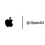 Apple and OpenAI logos side by side, representing their partnership.