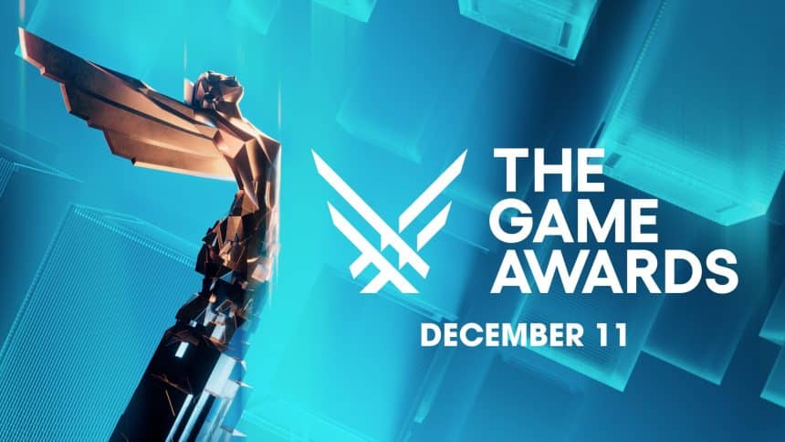 The Game Awards trophy with event date December 11 on a blue background.