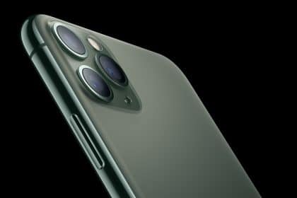 Close-up of iPhone 11 Pro Max triple-camera system