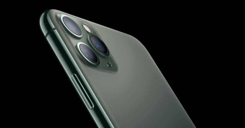 Close-up of iPhone 11 Pro Max triple-camera system