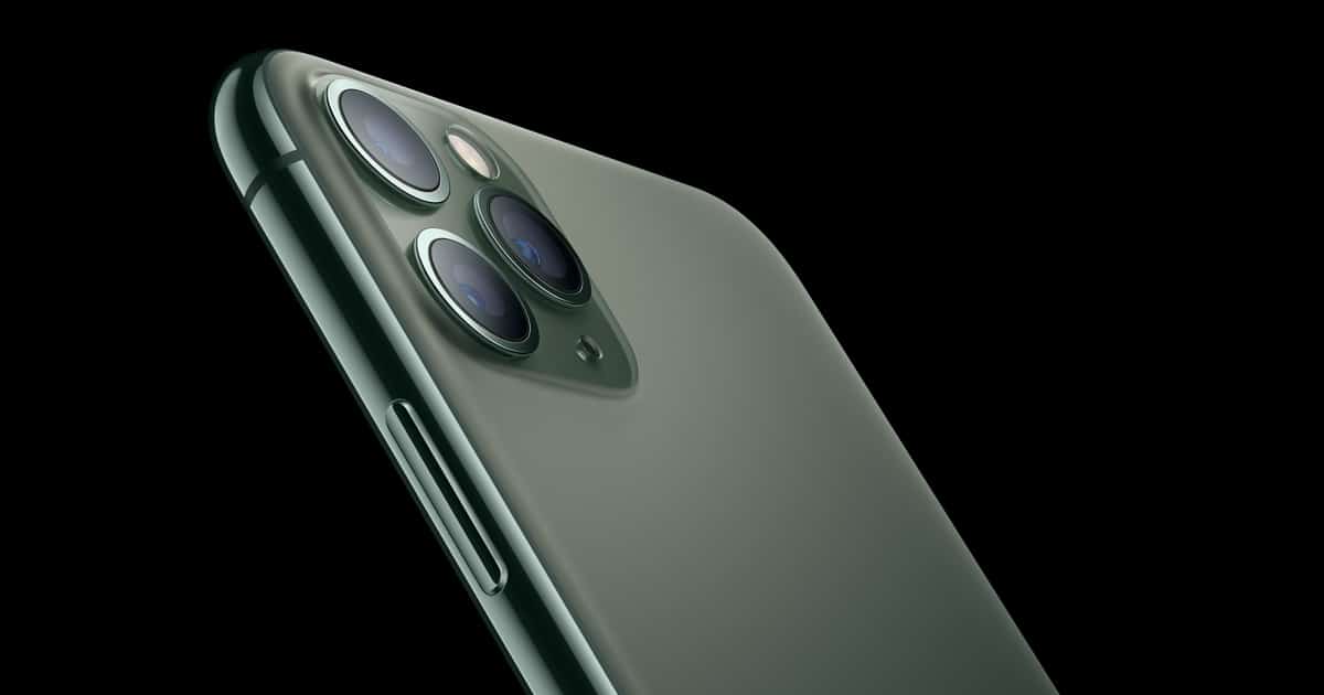 Close-up of iPhone 11 Pro Max triple-camera system