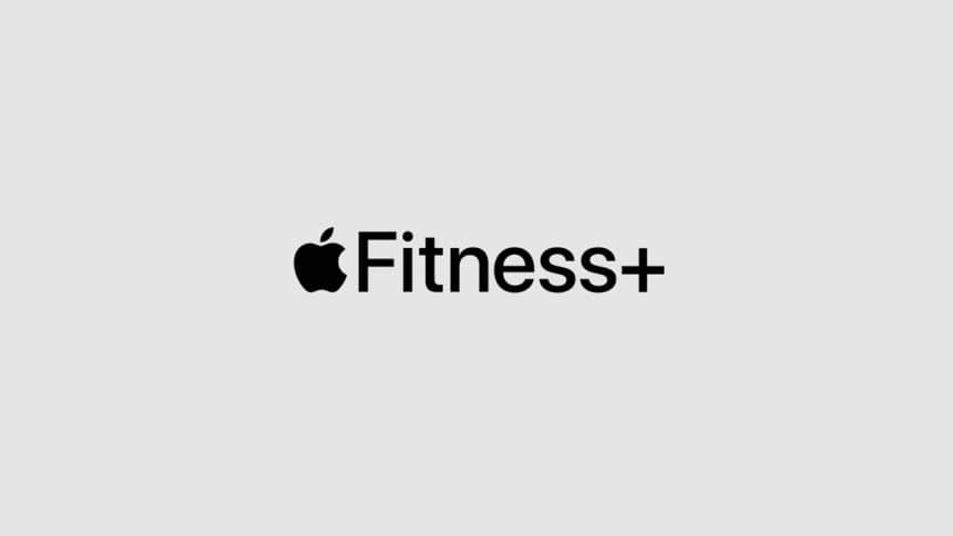 Apple Fitness+ logo displayed on a plain light gray background.