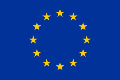 European Union flag with twelve gold stars on a blue background.