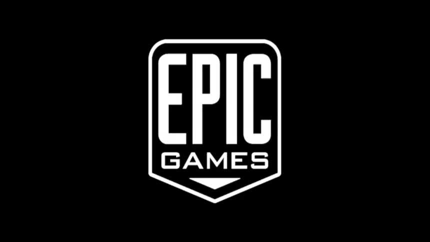 Epic Games logo in white on a black background.
