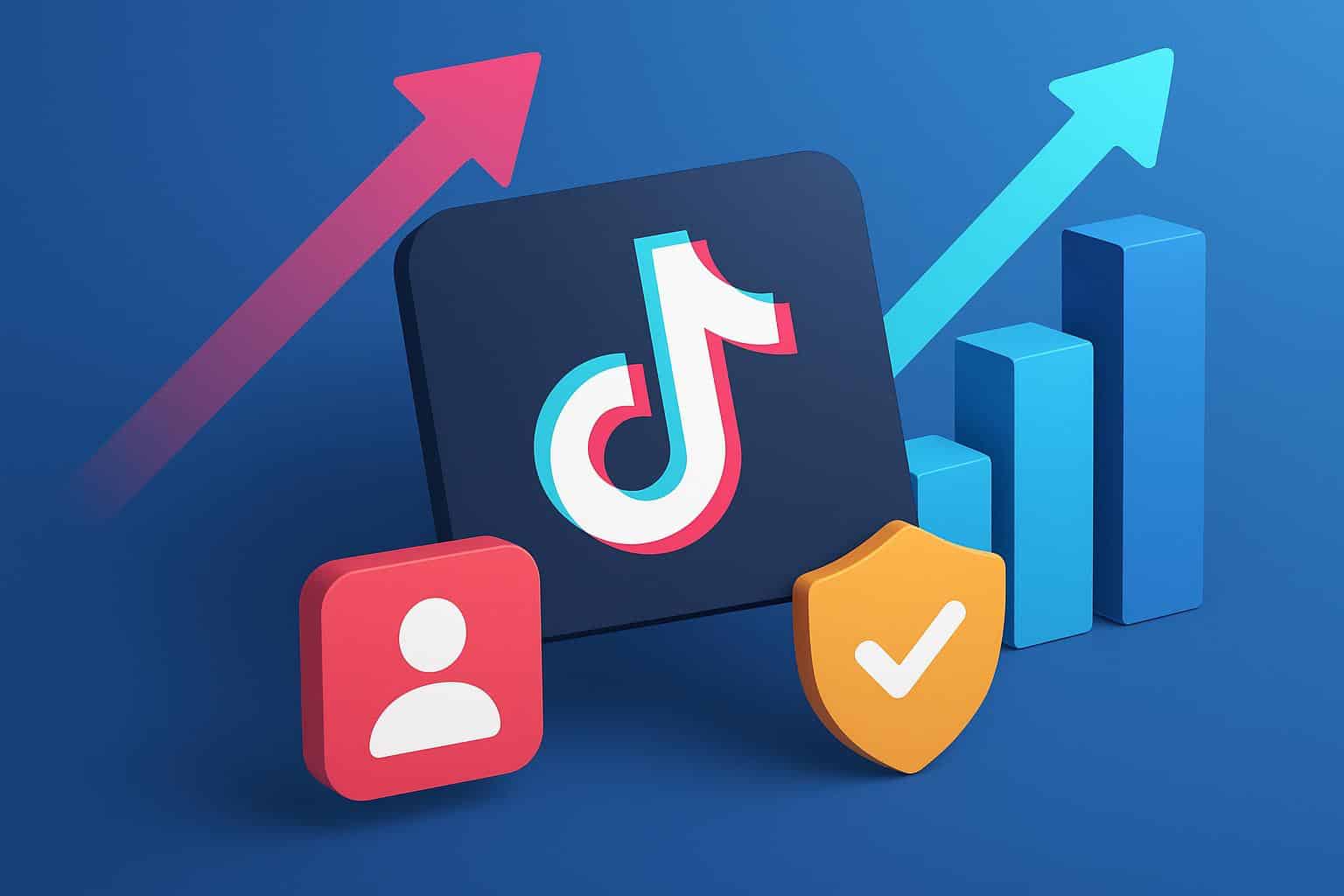 TikTok app logo with follower count increasing, highlighting SocialBoosting’s growth services