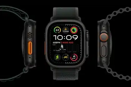 Apple Watch Ultra 3 shown from front and side angles.