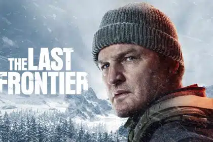 Promotional image for The Last Frontier showing a man in snowy wilderness.